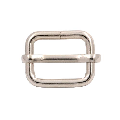 BIKICOCO Metal Slide Adjuster Tri Glide with Movable Center Bar Non Welded 1.5 x 1.2 cm Inside Dimensions Silver Pack of 50