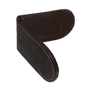 Slim Magnetic Genuine Leather Money Clip Brown Wallet