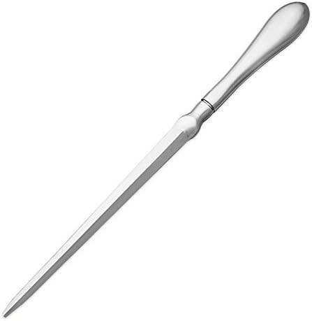 DSSY Letter Opener Waterdrop Shaped Handle Envelope Opener Knife Metal Letter Opening Knife, 9 inches, Silvery