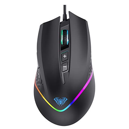 AULA F805 Wired Gaming Mouse, Home Office Notebook Desktop Computer Games Dedicated Ergonomic PC Mice With Side Buttons, 6400DPI Adjustable, 1.8M USB Cable, RGB LED AULA F805 Wired Gaming Mouse, Home Office Notebook Desktop Computer Games Dedicated Ergonomic PC Mice With Side Buttons, 6400DPI Adjustable, 1.8M USB Cable, RGB LED
