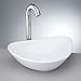 KRONE Joshua - Porcelain Bowl Bathroom Vessel Sink, 13.75 Inch x 17 Inch Modern Above Counter Bathroom Sink White Porcelain Ceramic Vessel Vanity Sink (Glossy White)