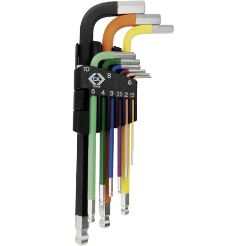C.K T4449Coloured Ball End Hexagon Key Clip Set, 9 Pcs