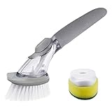 Soap Dispensing Kitchen Dish Brush, Antibacterial Kitchen Sink Scrubber - iWeller.