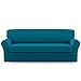 Easy-Going 2 Pieces Microfiber Stretch Couch Slipcover - Spandex Non-Slip Soft Fitted Sofa Couch Cover, Washable Furniture Protector with Anti-Skid Elastic Bottom for Kids (Sofa, Peacock Blue)