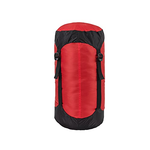 Sanmum Nylon Compression Sack for Sleeping Bag, Lightweight Stuff Bag Organizer for Camping Backpacking Hiking (18-25L,Red)