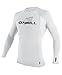 O'Neill Wetsuits UV Sun Protection Mens Skins Long Sleeve Crew Sun Shirt Rash Guard, White/White/White, Medium