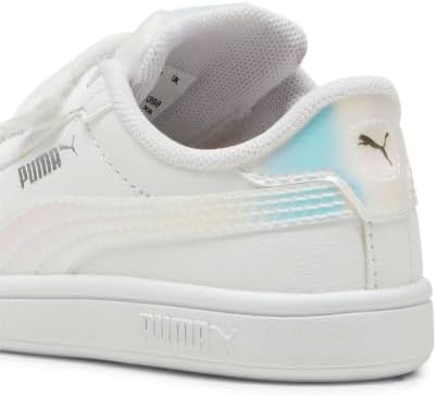 Ténis Unissex Kids Smash 3.0 Holo 2.0 V INF, PUMA Branco-Mauve Mist-PUMA Prata, 20 EU
