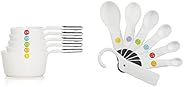OXO Good Grips 6-Piece Plastic Measuring Cups- White & 7 Piece Good Grips Measuring Spoons Set,W
