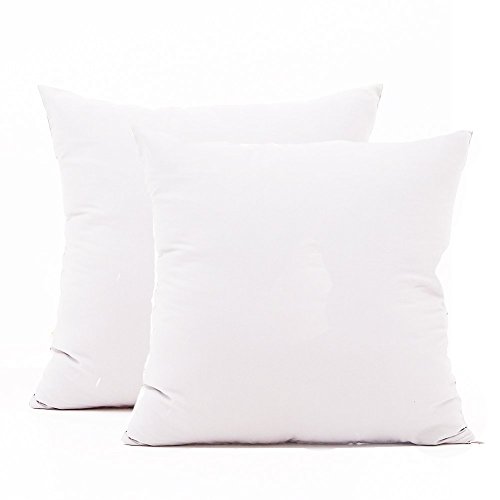 TAOSON 100% Cotton 300 Thread Count 2pc / Pair Pillow Cover Pillowcase Pillow Protector Cushion Cover with Hidden Zipper Only Cover No Insert - European, White 26 x 26 inch