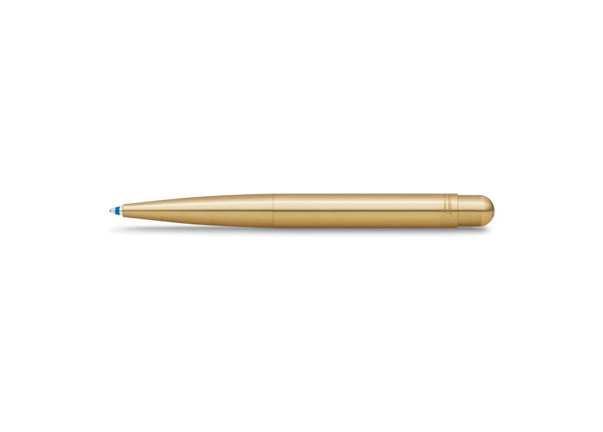Kaweco LILIPUT Ball Pen Brass I Retractable Ballpoint Pen with Standard D1 Refills in a Tin Box I Metal Ball Pen 9.8 cm