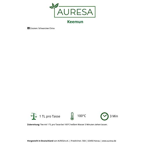 AURESA Schwarztee Keemun im Glas | Loser Tee aus China - 100g | Wiederverwendbare Glasflasche mit Korkverschluss – Bild 5