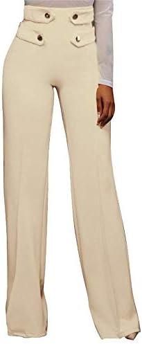 NRTHYE Women's Loose High Waist Straight Leg Stretchy Casual Long Pants