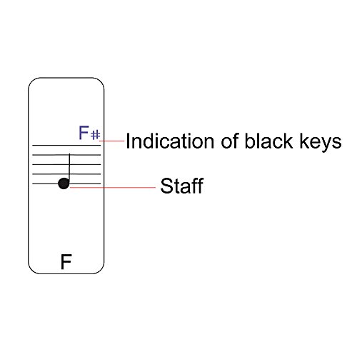 Stickers for Piano / Keyboards, 49,61,76,88 Key Full Set of Piano & Keyboard Music Note Stickers, Transparent Plastic Stickers has both black keys and white keys & User Guide