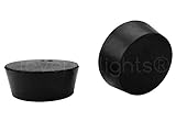3 Pack - CleverDelights Solid Rubber Stoppers | Size 12 | 62mm x 51mm - 38mm Long - Black Lab Plug #12