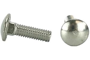 CHENANGO SUPPLY Stainless 3/8-16 x 1-1/4" Carriage Bolt (1" to 5" Lengths Available in Listing), 18-8 Stainless Steel,25 Pieces (3/8-16x1-1/4(25pcs))