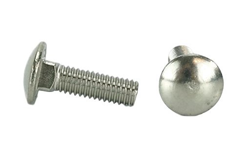 Stainless 3/8-16 x 1-1/4" Carriage Bolt (1" to 5" Lengths Available in Listing), 18-8 Stainless Steel,25 Pieces (3/8-16x1-1/4"(25pcs))