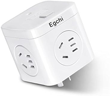 Egchi Multifunction Socket，2 Outlet Grounded Travel Plug Adapter Type I for Argentina, China, Australia, New Zealand - CE Certified