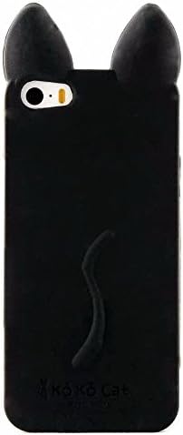 iPhone 4s Case,CKCY KoKo Cat Soft Silicone ,Cute Kitty Ears Case For Apple iPhone 4 4s (Black)