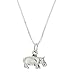 Sterling Silver Oxidized Three Dimensional Hippopotamus Hippo Necklace (16 Inches)