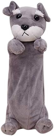 Wenasi Cute Cartoon Animal Design Soft Stuffed Plush Pencil Pouch Pen Bag Doll Toy (Miniature Schnauzer)