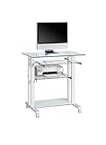 Mesa para ordenador con marco de color blanco