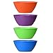 Fresco 6-inch Plastic Bowls for Cereal or Salad | set of 8 in 4 Classic Colors