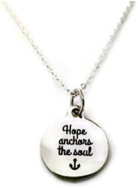 Anchor Necklace, Hope Anchors The Soul, Cute Anchor Jewelry, Laser Etched Womens Jewelry