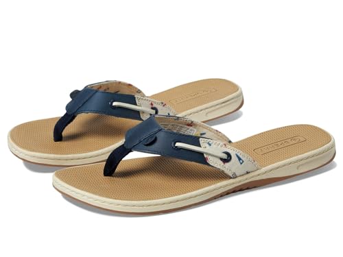 Sperry Ladies Footwear Women’s Casual Flip-Flop, White Nautical, 8