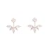 Kissweet Fashion Earings Big Crystal Ear Jackets Leaf Ear Clips Stud Earrings