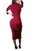 Pink Queen Winter Dresses for Women Turtleneck Longsleeve Knee Length Bodycon Midi Sexy Holiday Dress S Dark Red