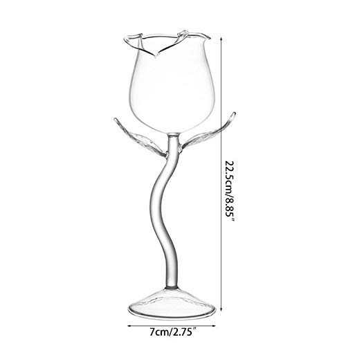 Home+ Whisky gläser, 2ST Fancy Rotwein-Becher-Wein Cocktailgläser 100 ml Rosen-Blumen-Form-Wein-Glas-Partei Barware… – Bild 3