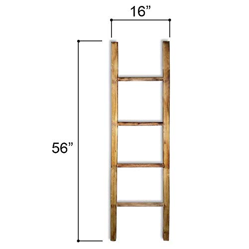 image for Fifth + Nest Blanket Ladder Shelf Rustic Farmhouse Home Decor Wooden 5
