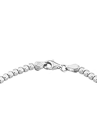 MiaBella - Pulsera de plata de ley 925 con cadena de cuentas orgánicas para hombre o mujer, color blanco o oro amarillo de 18 quilates sobre plata, 16,5 - 17,8 - 7.7 - 8.0 in