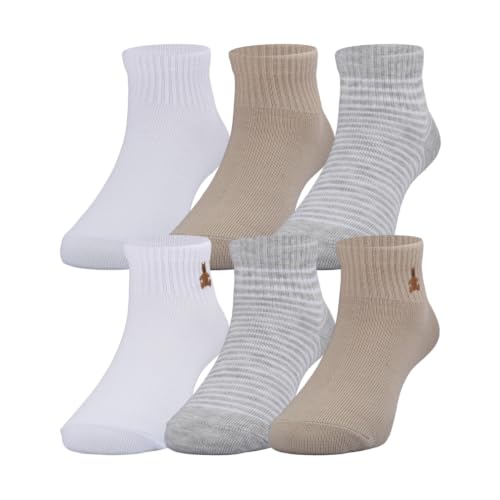 Gap Unisex 6-Pack GO Core Embroidered Quarter, Cobblestone, Size 4/6 at Amazon