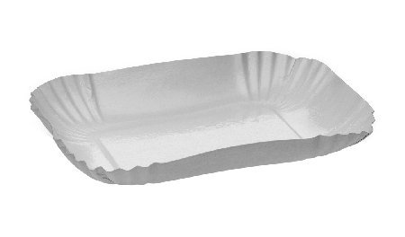 Gastro-Bedarf-Gutheil 250 Pappschale eckig f. Currywurst Pommes 13 x 18 x 3cm