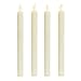 LED Flameless Taper Candles - 10 Inch, Battery Operated, Flickering Warm White Light, Remote Control with Timer Included, Ivory Real Wax, Push Activated Fake Candlesticks - Set of 4