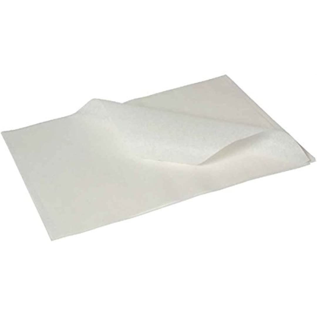 Genware Greaseproof Paper 1000 Sheets, 25 cm x 20 cm, White (Pack of 1000) Ideal for use in Buckets, Baskets and Serving Cones for Presenting Mains and Sides