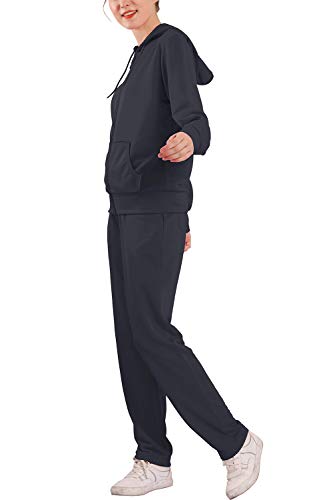 Womens Sweatsuits Sets 2 Piece Jogger Outfit Tracksuits Hoodie & Pants Activewear Zip-up Loungewear (Charcoal, XL)