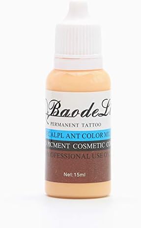 Tattoo Inks Permanent Makeup Pigment with 15ml/0.5oz Bottles 100% Pure Plant Material Don't Hurt the Skin for Tattoo Eyebrow Lip Eyeline Bright Or Colors Ink (beige)