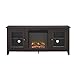 Walker Edison Rustic Wood and Glass Fireplace TV Stand for TV's up to 64