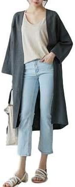 Forleaf No Color Coat, Outerwear, Plain, Body Cover, Adult, Natural, Large Size, Cardigan, Coat, Overwear, Linen, Spring, Summer, Autumn