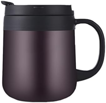 LOIOFOE 340ML Stainless Steel Insulated Coffee Cup - Vacuum Insulated Tumbler Thermos Travel Coffee Mug for Hot/Cold Drinks Dishwasher Safe (Brown)