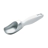 Zyliss Ice Cream Scoop - Weighted Metal Scooper with Ergonomic Plastic Handle, White