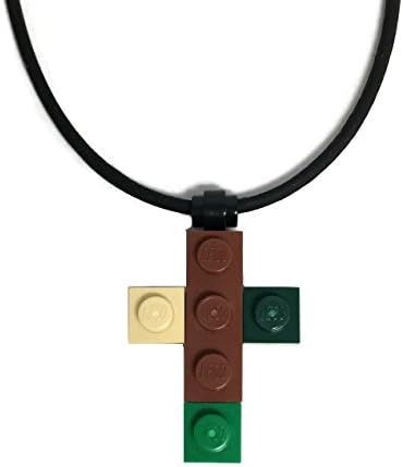 Camo Cross Lego Pendant Necklace on Black Cord
