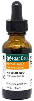 Cedar Bear Valerian Root (Valeriana Officinalis) Liquid Herbal Supplement That Helps Calm Temporary Anxiousness, Stress, and Helps Support Restful Sleep and Relaxation 1 Fl Oz