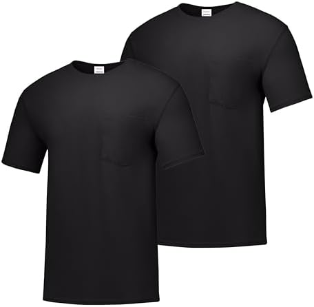 Hanes Tagless Men`s Pocket T-Shirt Black | Amazon.com