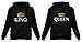 King & Queen Matching Couple Hoodie Set His & Hers Hoodies