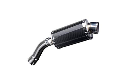Delkevic Aftermarket Slip On compatible with BMW F800GT DS70 9" Carbon Fiber Oval Muffler Exhaust 13-17