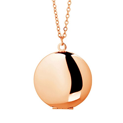 Round Locket Necklace Pendant Simple Circle that Holds Picture for Women Sexy Jewelry (rose gold tone) Round Locket Necklace Pendant Simple Circle that Holds Picture for Women Sexy Jewelry (rose gold tone)