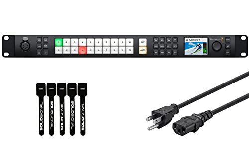 Blackmagic Design ATEM 2 M/E Constellation HD Live Production Switcher with 6ft Power Cord and 5-Pack of Solid Signal Cable Ties (SWATEMSCN2/1ME2/HD)